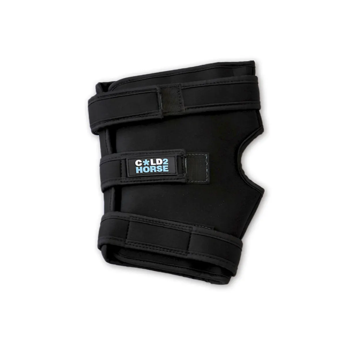 Protector CryoHock negro de tres cuartos, con el emblema Cold2Horse en la cincha central